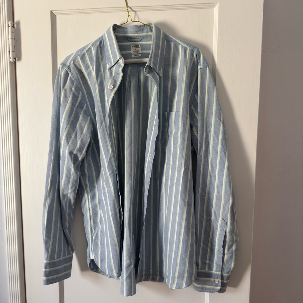 Bonobos Blue and White Striped Casual Shirt